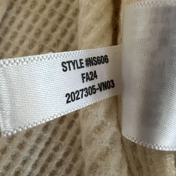 Madewell Mockneck Waffle Sweatshirt Tee Women Small Beige Long Sleeve NEW - Picture 14 of 15